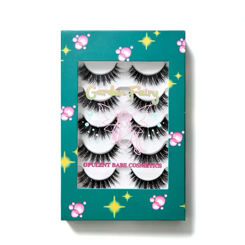 Special Edition Garden Fairy 5 Pair Lash Pack Faux Mink - Opulent Babe Cosmetics Fluffy Natural Eyelashes for Every Mood Reusable Cruelty Free - Adeline Blossom Daisy Lilly Twinkle. Perfect for Makeup