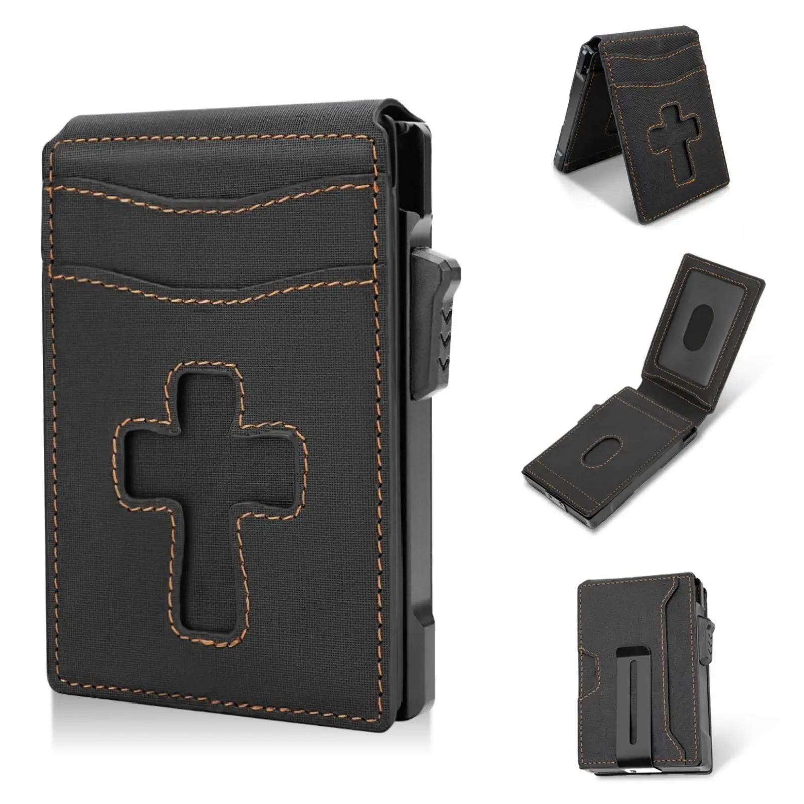 2026 Upgraded Leather Wallet for Men, Mens Bifold Wallet Slim Minimalist Wallet, RFID Blocking Credit Card Holder, Pop Up Card Wallet, Birthday Gifts for Men