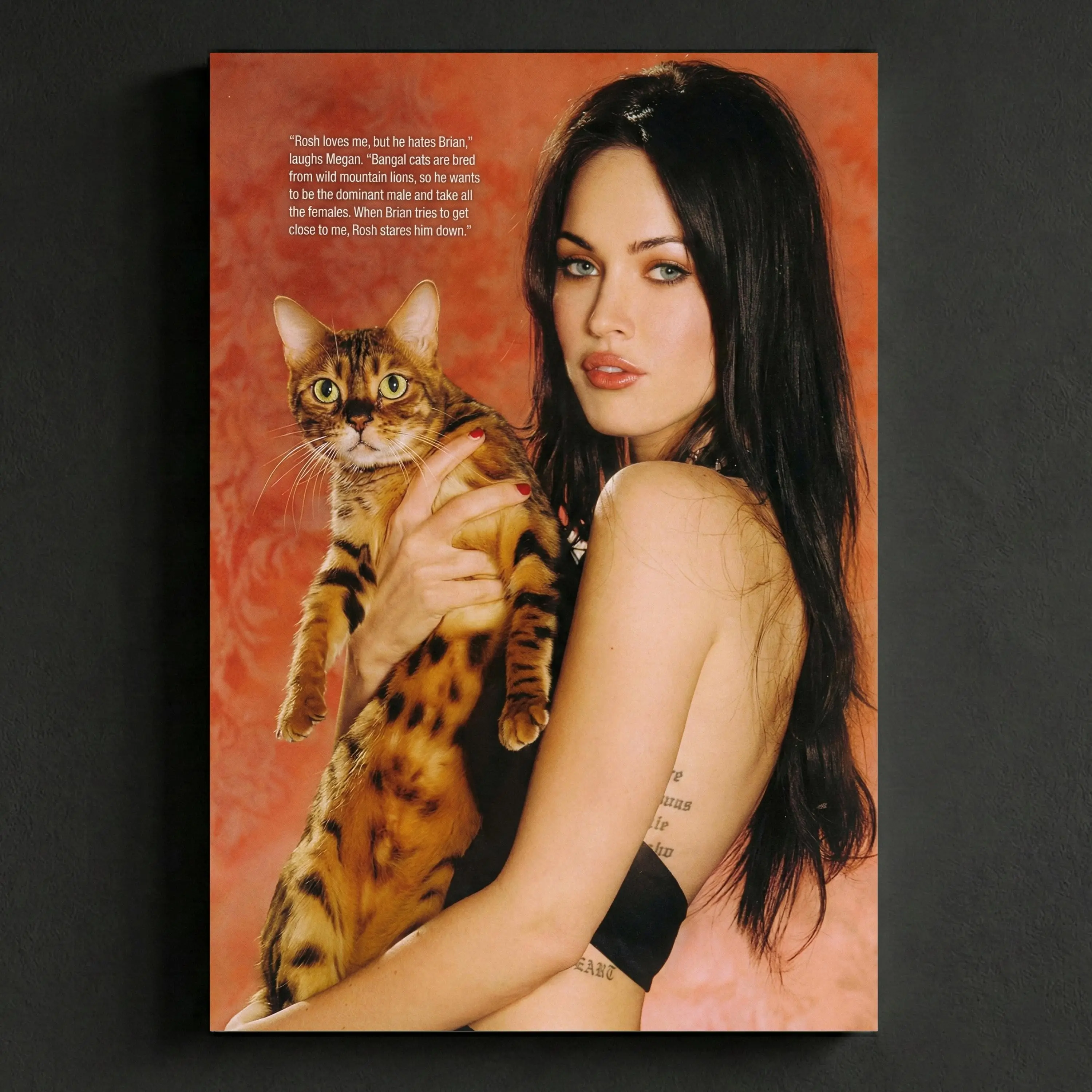 Megan Fox Y2K Poster, 2000s Glossy Magazine Print, Y2K Celebrity Wall Art