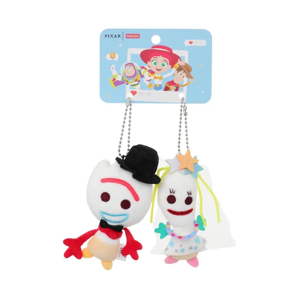 Disney Toy Story Double Link Plush Keychain – Forky & Ducky Bunny 2-in-1 Stuffed Pendant, Soft Plushie Best Friend Charm for Backpack, Cute Gift for Kids & Fans, Back To School