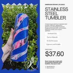 Blue Abstract Waves Custom Tumbler 30oz