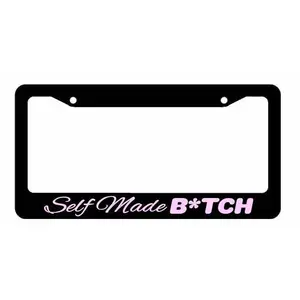 SELF MADE B JOKE FUNNY BOSS FEMALE GIRL CAR TRUCK LICENSE PLATE FRAME License Plate Frame Accessories.