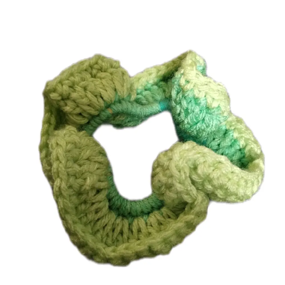 Handmade one row crocheted Scrunchie - Green Ombre Hair Accessory for Stylish Hair Ties