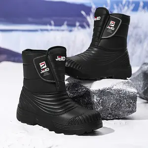 Mens Waterproof Sporty Snow Boots Outdoor Hiking Shoes Insulated Fur Liner Lightweight Outdoor Tall Oversize Snow Boots