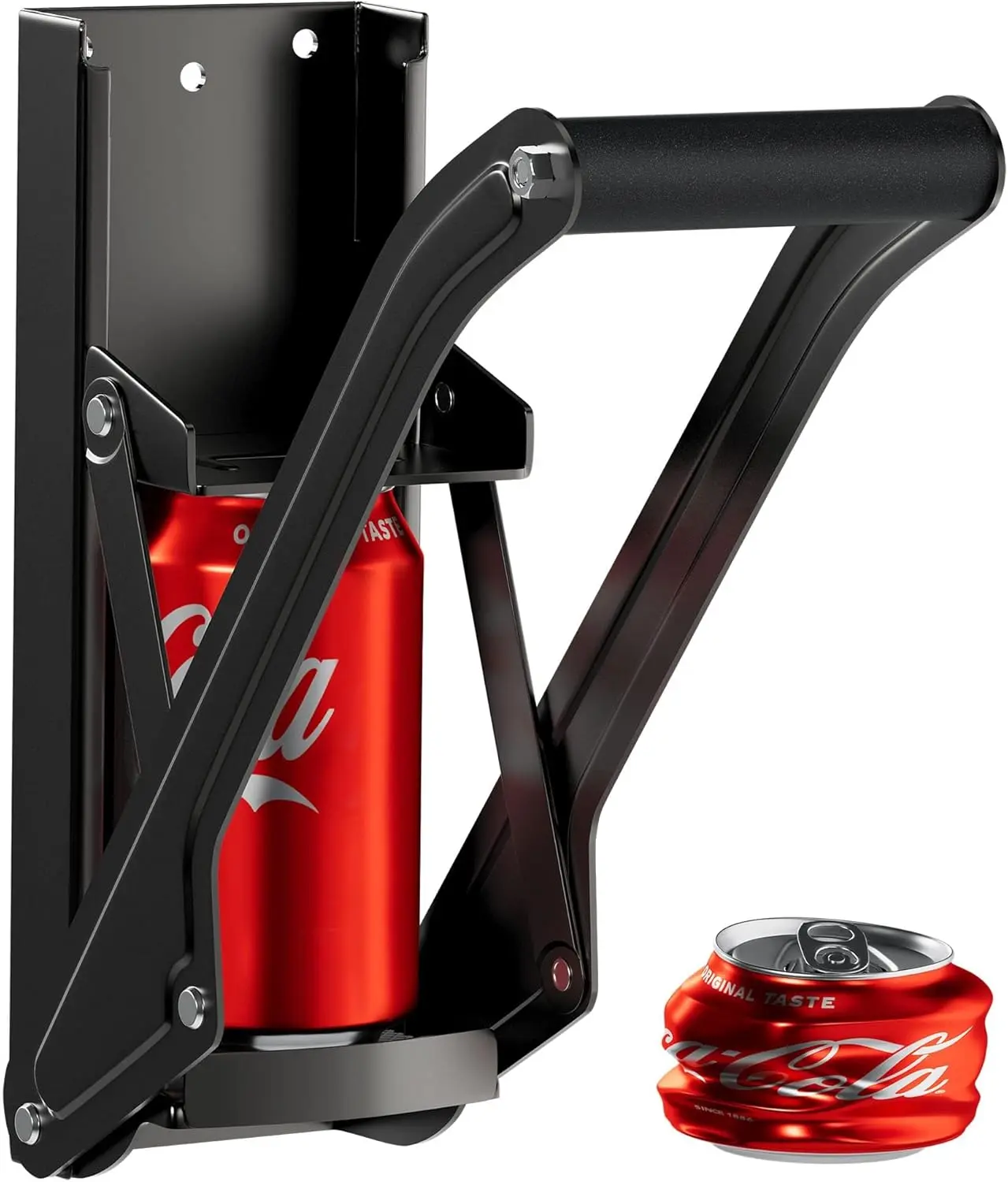 Can Crushers for Recycling - 16 oz Heavy Duty Aluminum Can Crusher Wall Mounted - Soda and Beer Can Smasher for Recycling with Bottle Opener - For 12 and 16 oz Cans - Easy to Install, Blue - RamPro
