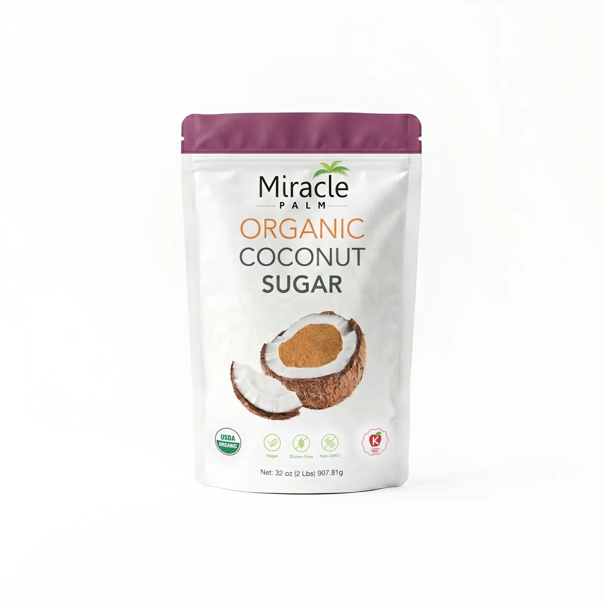 Miracle Palm Organic Coconut Sugar - 2 lbs Pouch