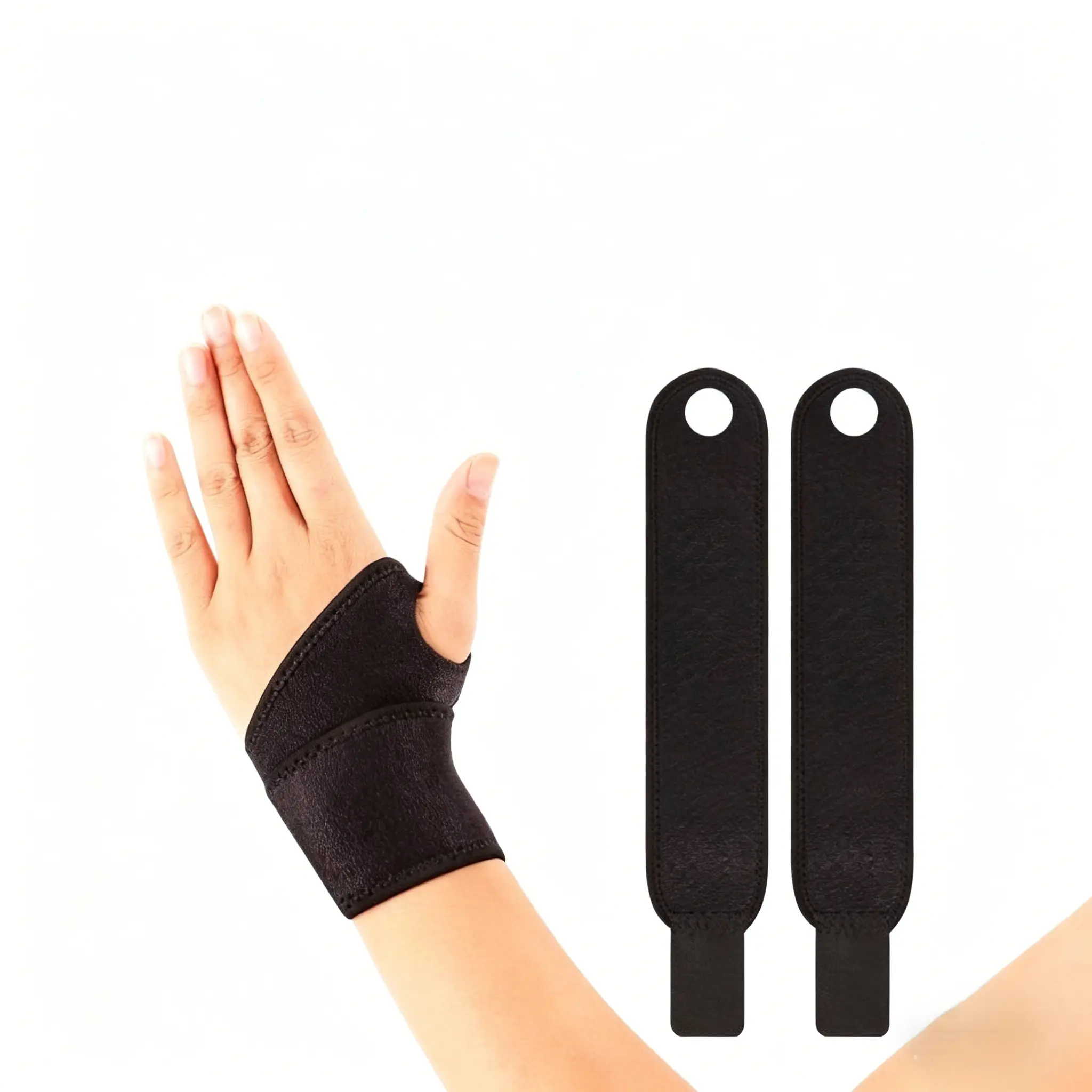 2PCS Wrist Support Brace Compression Wrap for Men Women, Adjustable Thumb & Wrist Support for Gym Sports Workout