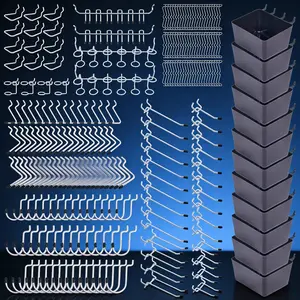 278PCS Pegboard Accessory Organizer Kit, 1/8" & 1/4" Pegboard Hook Set, Garage Wall Storage Organizer, Tool Hanging & Arranging Accessories