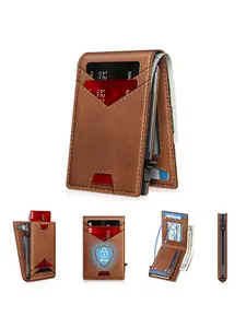 Men's Minimalist RFID Blocking Card Holder, Slim Pop Up Wallet, Simple Style Card Holder for Daily Use, Credit Card Holder