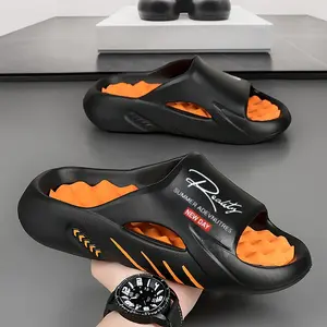 Men's Massage Footbed Slides - Thick Sole Anti-Odor Slip-On Sandals, Non-Slip Indoor & Outdoor