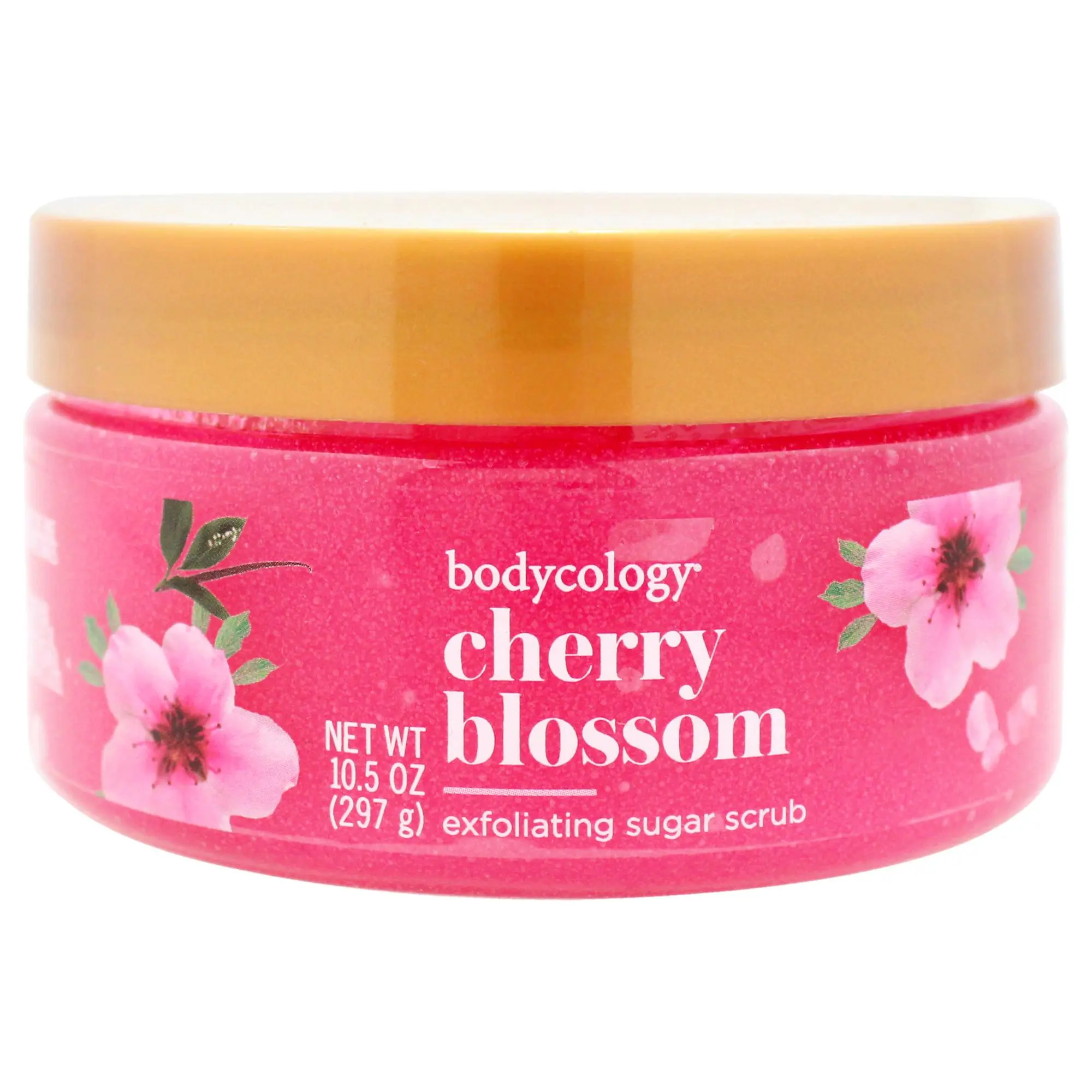Bodycology Cherry Blossom Gentle Exfoliating Sugar Scrub for Women - 10.5 oz Body Care Product with Daily Scent for Smoother Skin