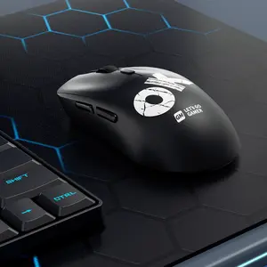 MOFii 1pc M16 Black Tri-Mode Gaming Mouse, Cool OK Print, 8000DPI, Long Battery Life, Multi-Device Compatible for PC/Laptop/Tablet