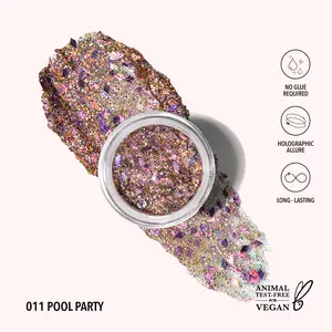 MOIRA | Hologram Glitter Gel (011, Pool Party) | Shimmer Glitter Gel for Face & Eyes