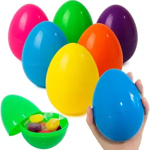 6 Pack Large Easter Eggs 4.72'' Fillable Plastic Surprise Eggs for Easter Egg Hunt Basket Stuffers Party Favors Classroom Prizes Colorful Assorted Easter Decorations