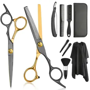8/9/10PCS 6.0 Hairdressing Scissors Hair Cutting Thinning  Shears Set For Home Human & Dog Cat Pets Groomming  Japanese Stainless