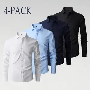 Multi-Color 4-Pack Men's Dress Shirts | For Casual & Formal Wear
