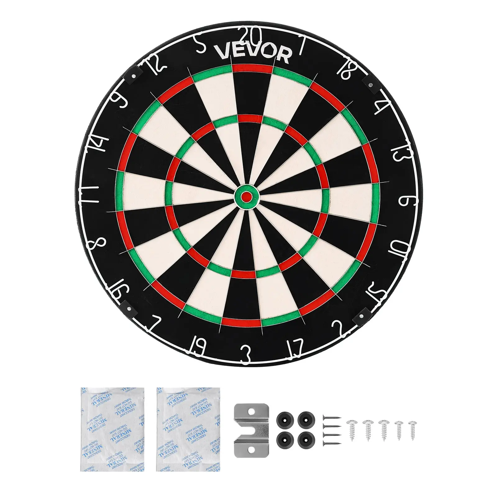 VEVOR Dart Board, High-Grade Self-Healing Sisal Fiber Dartboard with Staple-Free Bullseye, Blade Wire Rotating Number Ring, 17.7 Professional Dartboard for Home Party Game Room (Darts Not Included)
