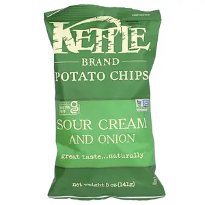 Kettle Foods Potato Chips, Sour Cream And Onion, 5 oz (141 g)