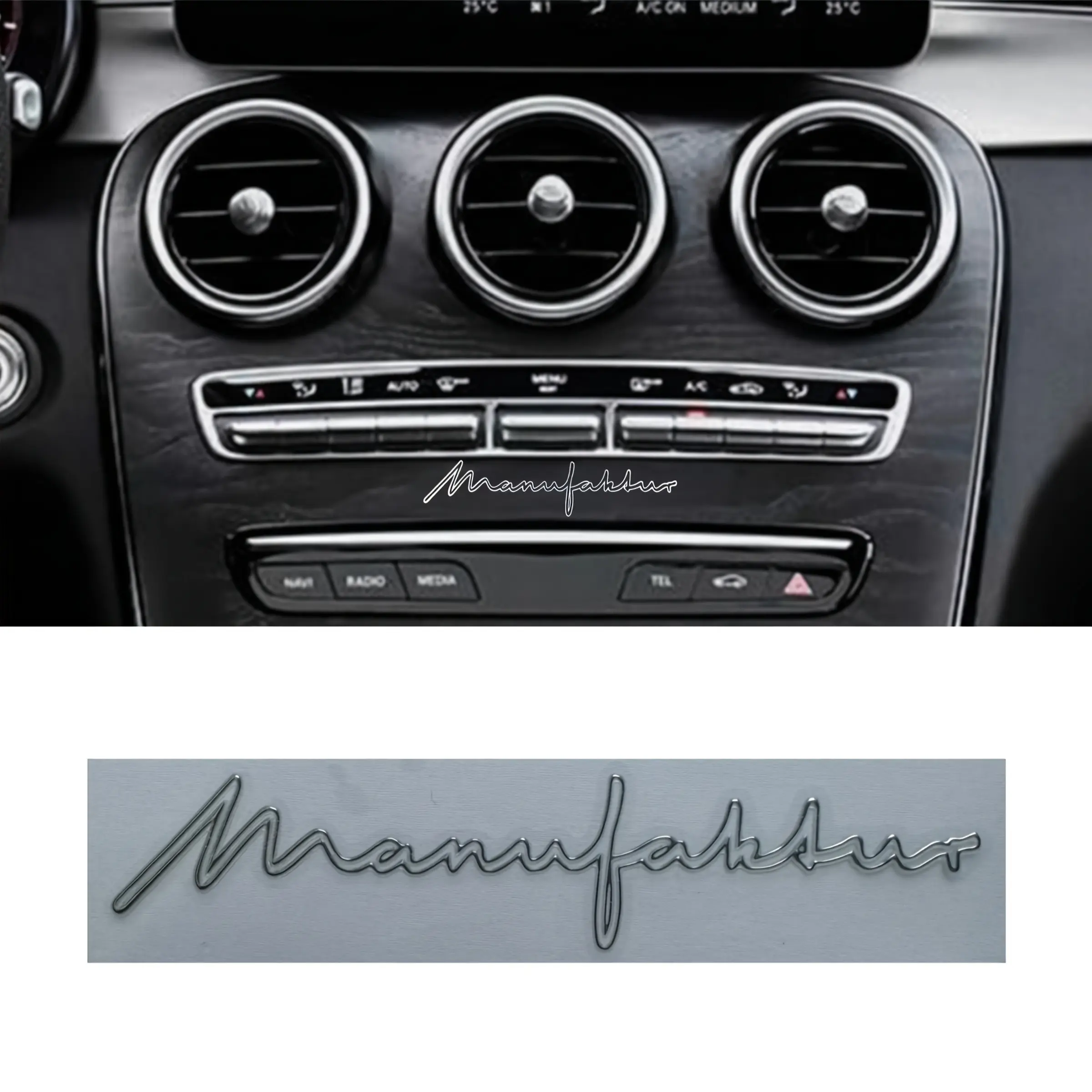 1PCS car sticker MANUFAKTUR car badge decoration sticker suitable for Mercedes-Benz AMG W203 W204 W205 W176 vehicle styling accessories Decal for Cars