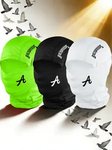 3pcs/2pcs/1pc Unisex A Letter Balaclava Mask Neck Gaiter Headwear Breathable Mask for Men Women Outdoor Sports Hiking Fishing Commuting Suitable for Daily Wear Protective Gear