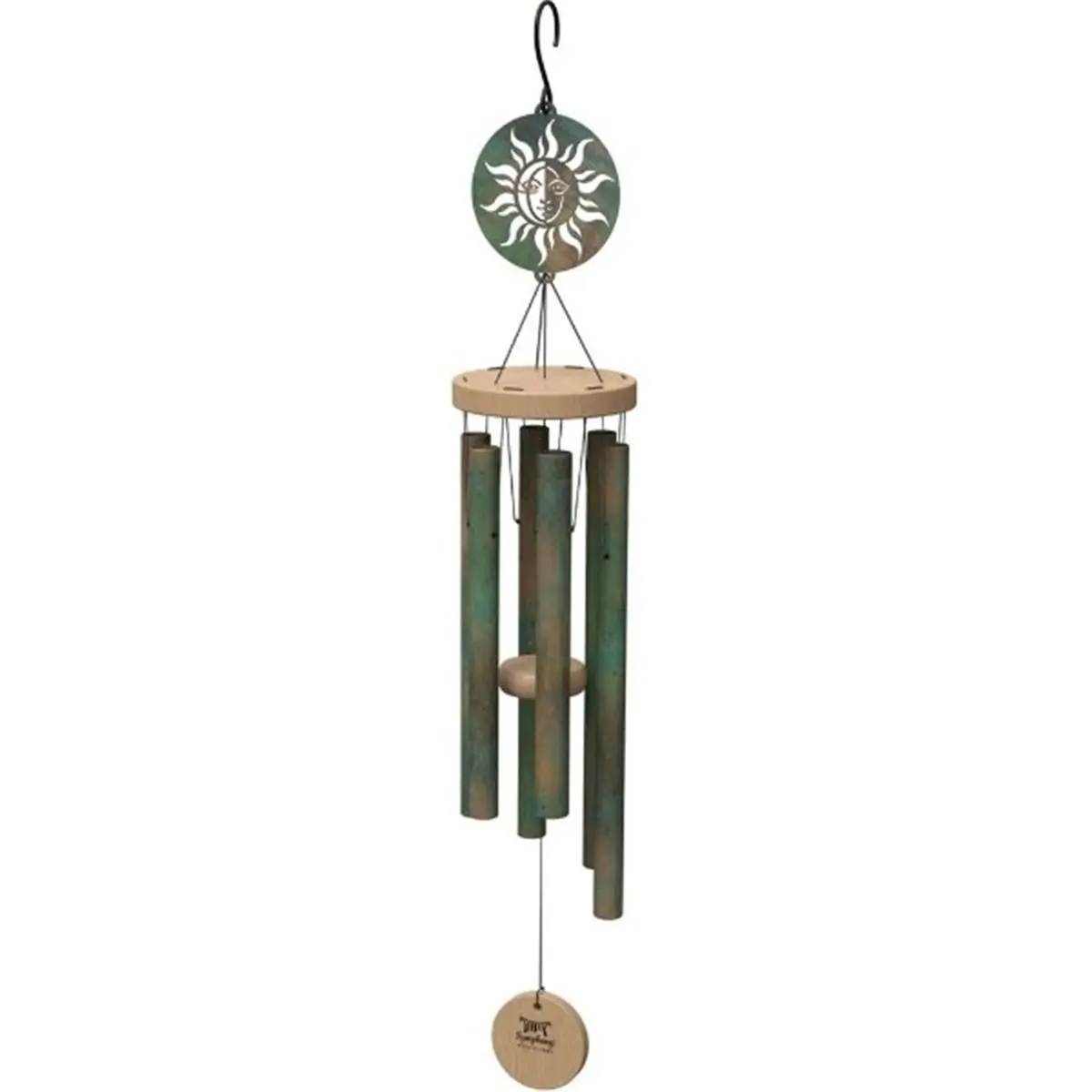 Panacea Products 80124 34 in. Aztec Sun Wind Chime with Verdigris Bell Finish