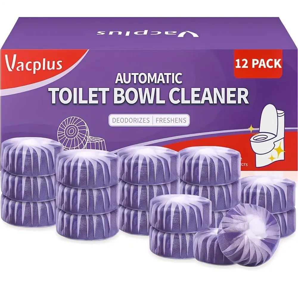 Automatic Toilet Bowl Cleaner Tablets 50-Count Purple Drop-in Tank Freshener Regular Flush up to 320 Times Long-Lasting Stain Remover for Bathroom
