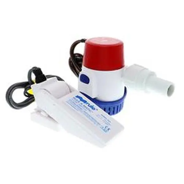 Rule 24DA-35A 12V 360 GPH Standard Bilge Pump Kit with Float Switch, 1362 Lph, Stainless Steel, Back Flow Preventer, Water Removal, Includes Switch, Ignition Safe, Pump Water, Completely Submersible, Mercury-Free Switch