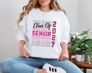 Pink Class of 2027 Crewneck Cute Senior Sweatshirt Senior 2027 Senior Sweatshirt Senior 2027
