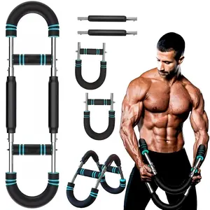 2026 New Pro 60-100lb Adjustable Power Twister Bar, Resistance Twister Arm Exerciser for Men & Women, Home & Gym Dual-Use Training Device, Detachable 2-Spring Black Edition