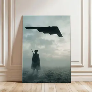 Freedom B2 Poster, USA Patriotic Aircraft Wall Art, Vintage Military Aviation Print, American Airpower Home Decor for Man Cave Living Room Veteran Gifts