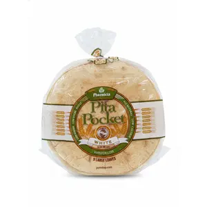 Phoenicia Pita Pocket Fresh White Bread, Large 9pcs, 24oz, (681g)