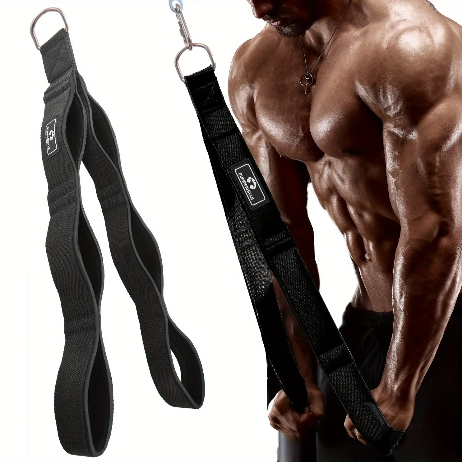 Tricep Rope Cable Attachment Handles, Greater Range of Motion, Tricep Pull Down Rope for Push Downs, Crunches, Facepulls for Professional Gym