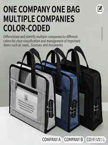 Portable Oxford Cloth Briefcase, Handheld Office File Bag, Document Storage, Travel Business Meeting Computer Stamp Case, Travel Essentials