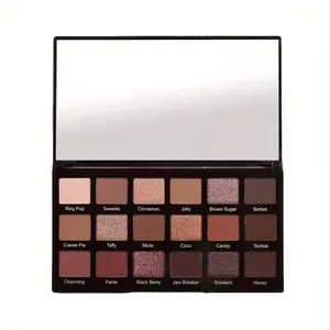 Brown-toned eyeshadow palette, gold shades, matte and glitter/shimmer finishes, highly pigmented, long-lasting, waterproof; 18-color nude eyeshadow palette; chocolate brown—party gift