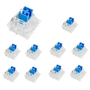 OUTEMU Blue Clicky Switches, 10-Pack 3 Pin/Tactile/RGB/ Switches for Mechanical Keyboard and  Printing Fidgets - Compatible with Cherry MX