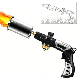 Propane Torch, Powerful High Heat Blow Torch with Adjustable Flame & Safety Lock, Portable Butane Torch Lighter for Cooking, BBQ, Charcoal, Welding, Camping, Creme Brulee (Tank Not Included)