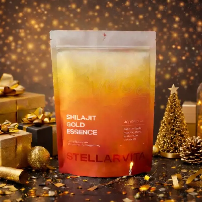 Stellarvita Shilajit Gummies Gold Essence Gummies- 4000mg Per Gummy with Ashwagandha, Black Mustard & Gokshura - 60 Gummies - 3rd-Party Lab Tested - Promotes Focus, Cellular Energy & Stress Relief Healthcare Natural - Mineral Dietary Supplements