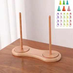 Wood Yarn Holder with Crochet Accessories,Wooden Spinning Yarn & Thread Holder, Knitting Embroidery, Craft & Sewing Supplies (Double Balls) - Home Improvement.