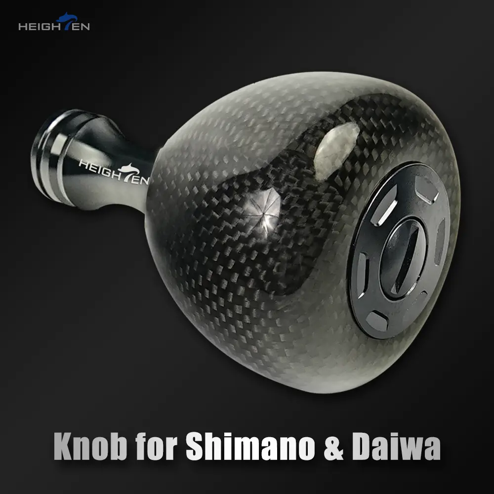 HEIGHTEN Carbon Fiber Reel Knob 36mm Diameter Ultra Lightweight Compatible with Spinning Reel and Bait Reel, Bass, Saltwater Fishing