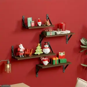 4/6pcs Floating Shelves, Wall Decorative Shelves, Wall-Mounted Shelves, Suitable for Room Decoration, Wall Vanities, Bathroom Storage And Additions, Bedrooms, Living Rooms, And Plants, Easy to Install, Sturdy And Reliable