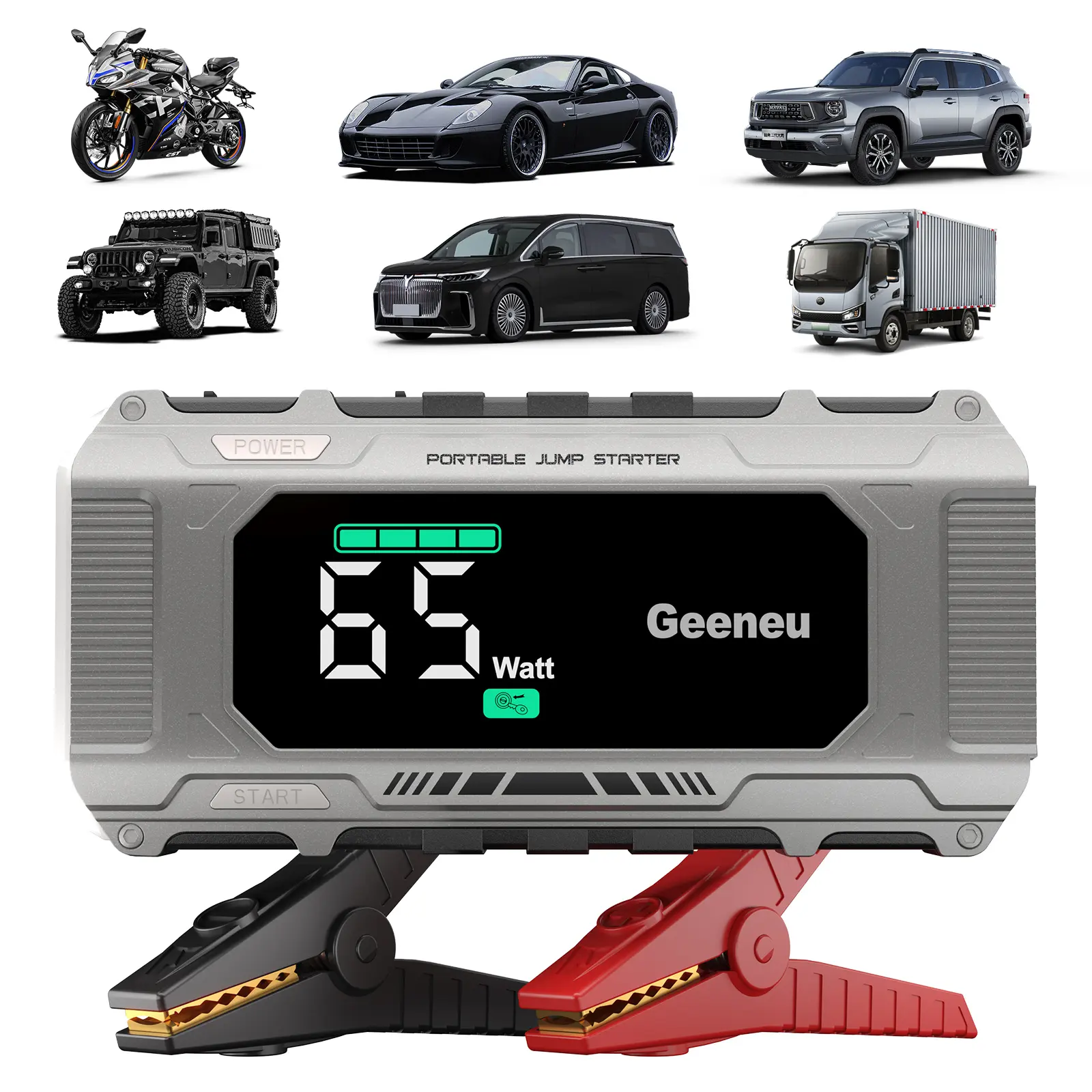 FEATOU 5000A Car Jump Starter - Automotive Emergency Car Battery Repair Tool, Portable Charger for Phones, 3-Mode LED Lights for Outdoor Use, Vehicle Accessories