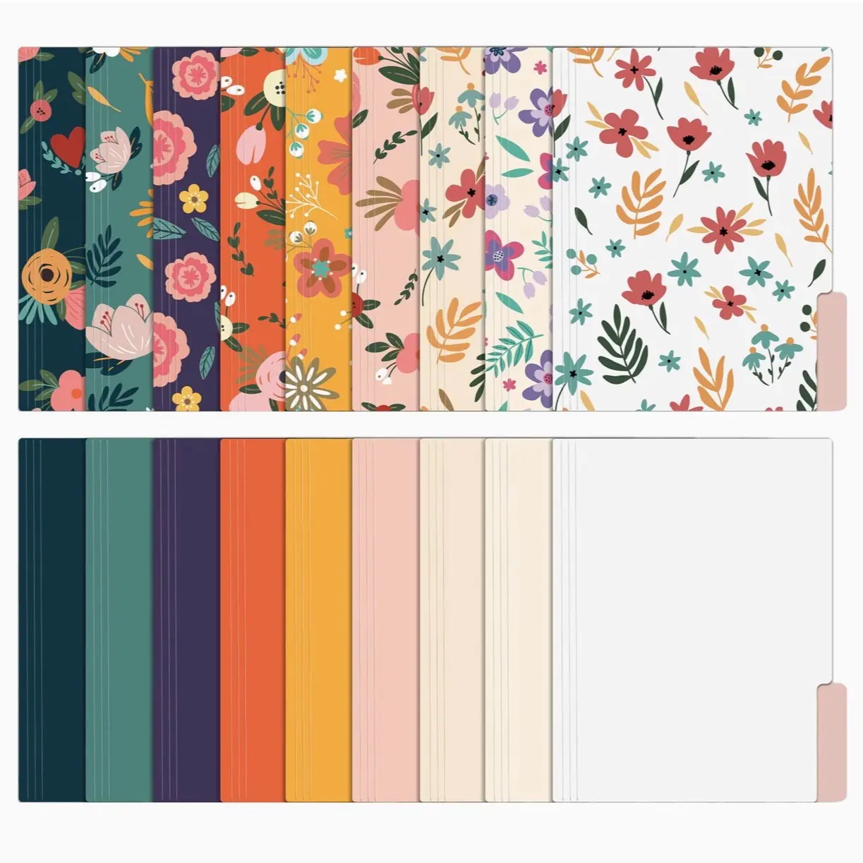 18 Pack Decorative File Folders Floral Folders Cute File Folder, Letter Size Colored File Folders,1/3-Cut Tabs, 9.5 x 11.5 Inches, for Office, School, Home