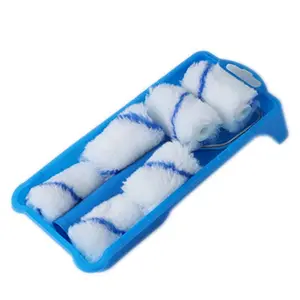 Mini 2″ Paint Roller Brush Set — Small Edge Paint Kit for Cabinets & Walls， Blue DIY Paint Tool Set, Includes Handle, Plate, High-Quality Sponge Brushes, 2 Inch, Perfect for Painting Projects