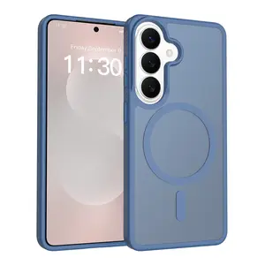 MagSafe Compatible Sam Case Shockproof Matte Translucent Cover with Camera Protection, Slim Fit for SAM S24/25/26 Series black