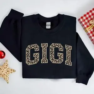 Gigi Sweatshirt, Gigi Grandma Sweater, New Grandma Gift, Cool Gigi Crewneck Sweatshirt, Gigi Gift, Trendy Leopard Print