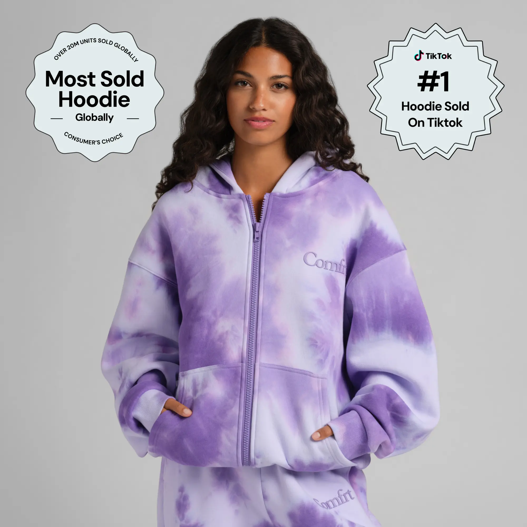 Comfrt | Minimalist Zip Hoodie | Colorful Slightly Weighted Full Zip Hoodie