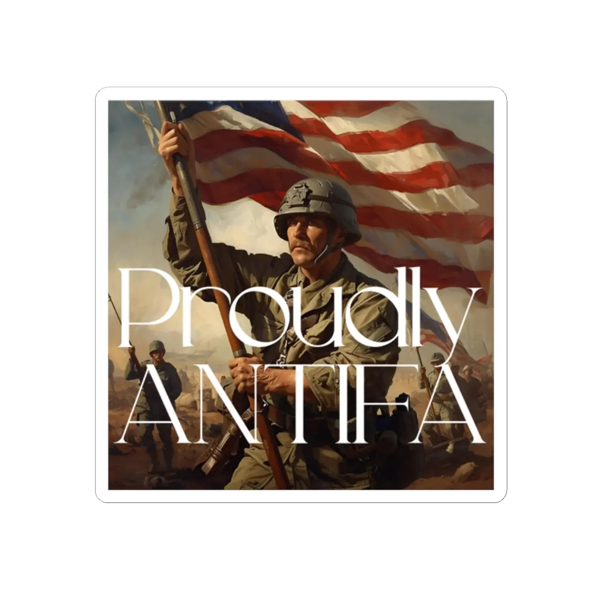 Proudly ANTIFA Kiss-Cut Sticker | Political Protest Decal