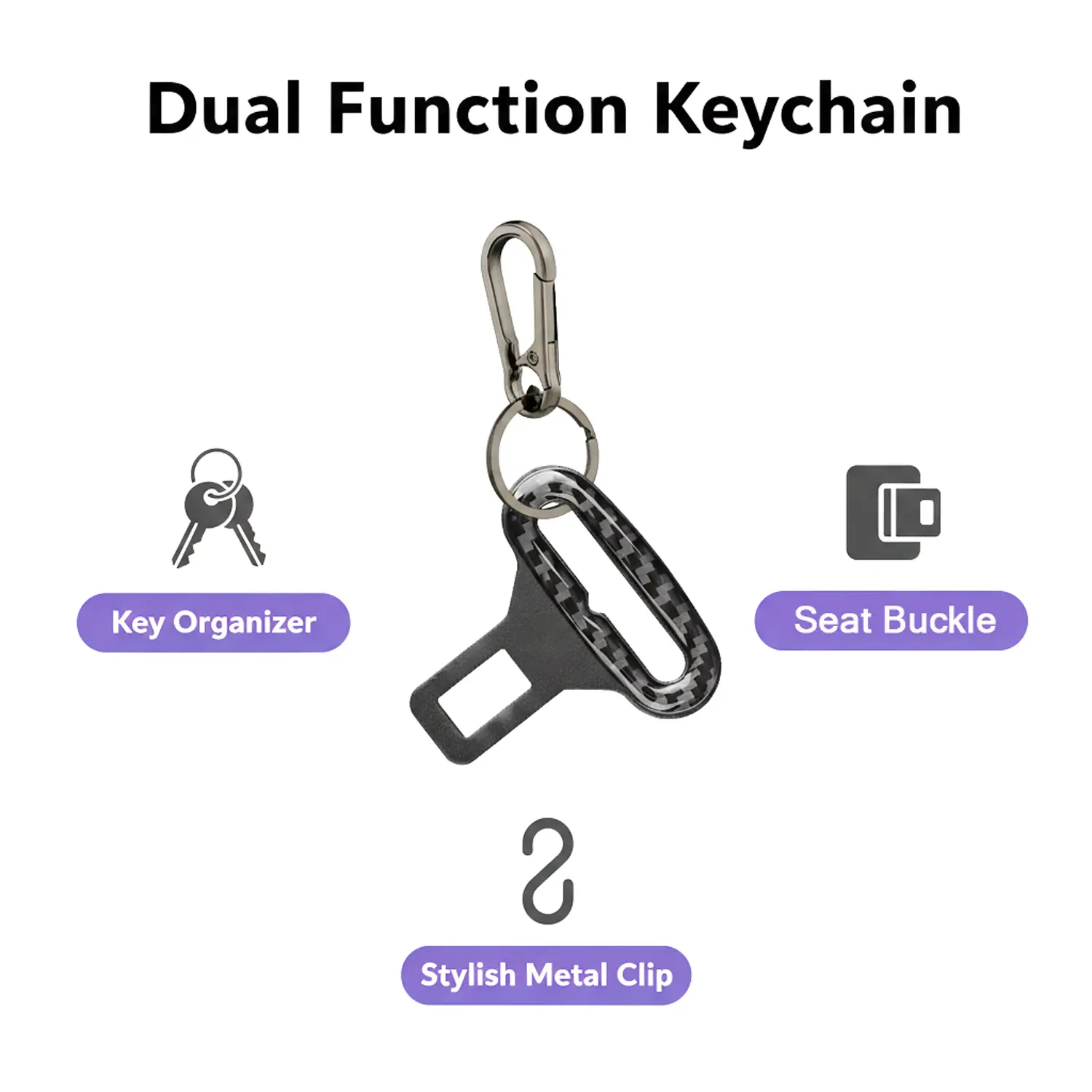 Dual-Purpose Keychain & Seat Buckle Eliminate Error Signals Anti-Lost Car Interior Decor Decorative Car Accessories