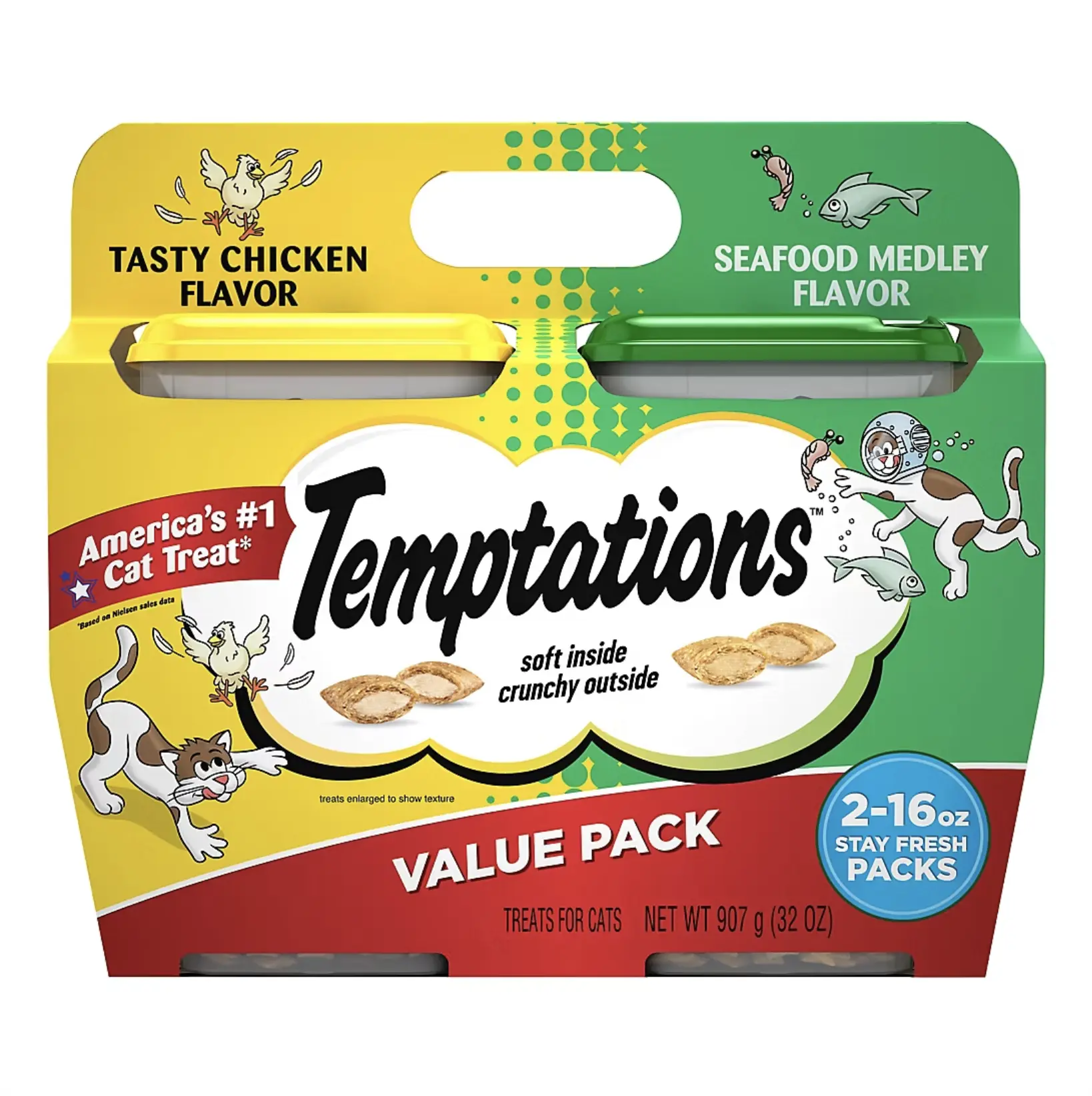 Temptations Tasty Chicken & Seafood Medley, 16 oz. 2 pk