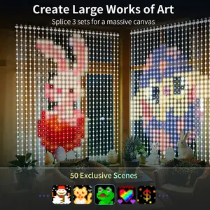 1pc Blue eggshell Smart Curtain Light, Starry Sky Fairy Lamp, Led Mood Light, App control, USB interface, RGB lighting, 400 Leds, Available in 6FT/10FT, DIY Designs, Graffiti, Valentine's Day Birthday, Wedding, Anniversary Decorations